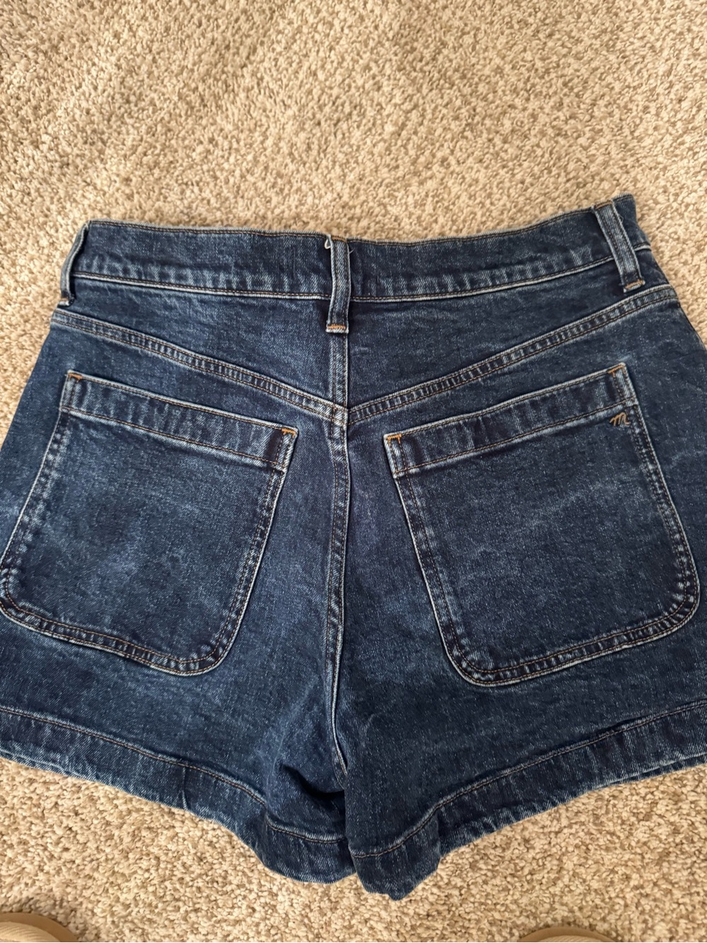 Madewell Dark Blue Denim Patch-Pocket Shorts - Picture 4 of 4